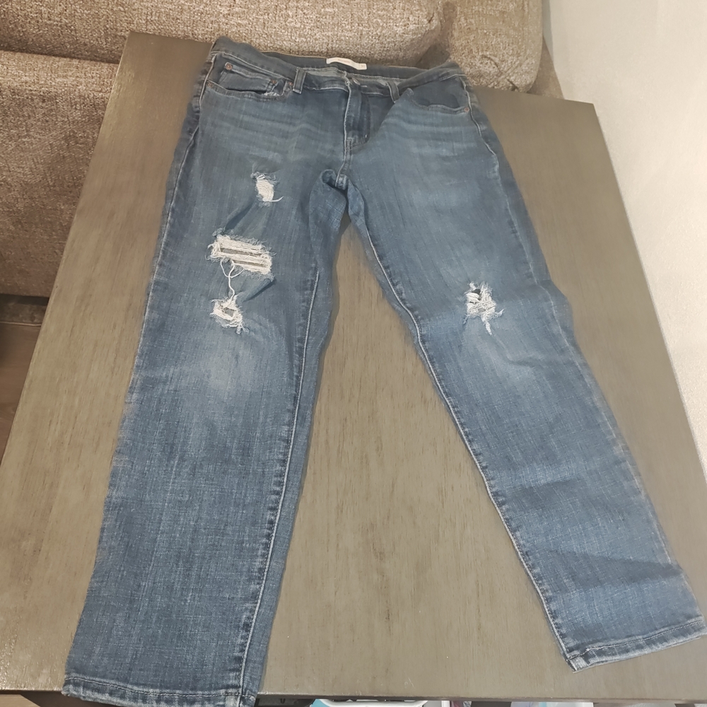 Levi's Women's Strauss Blue Jeans BF 30,Size 30x27,mid rise,Ankle Straight Leg
